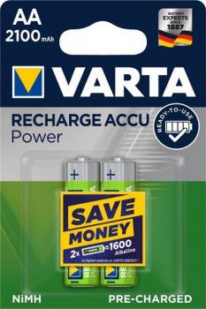 VARTA Akku NiMH Mignon AA HR06 1.2V/2100mAh 56706 Pre-charged Retail Blister (2-Pack)